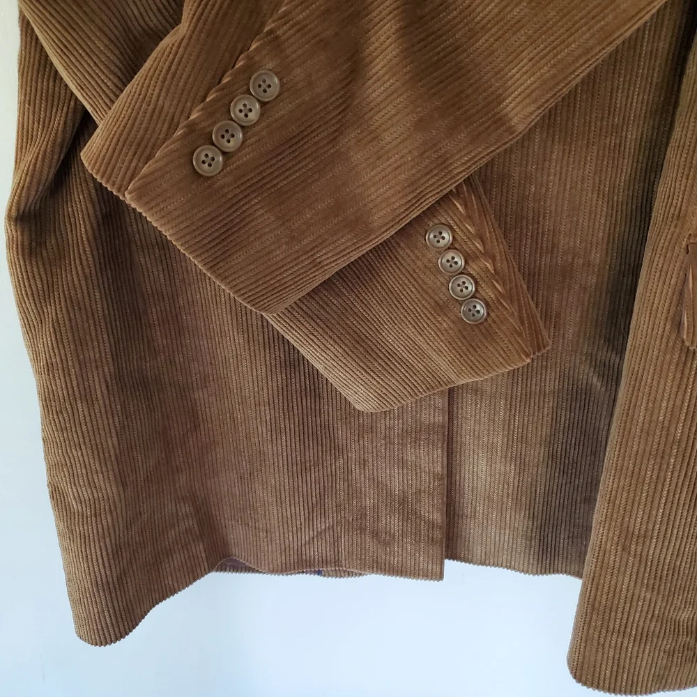 DOCKERS Men 44L Brown Corduroy Sport Coat Jacket Blazer 2 Button Office Casual
